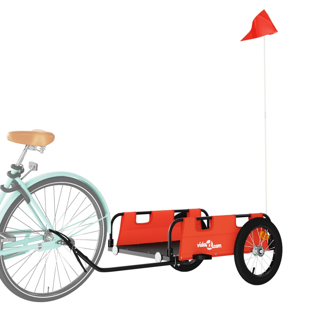 Bike Trailer Orange Oxford Fabric and Iron