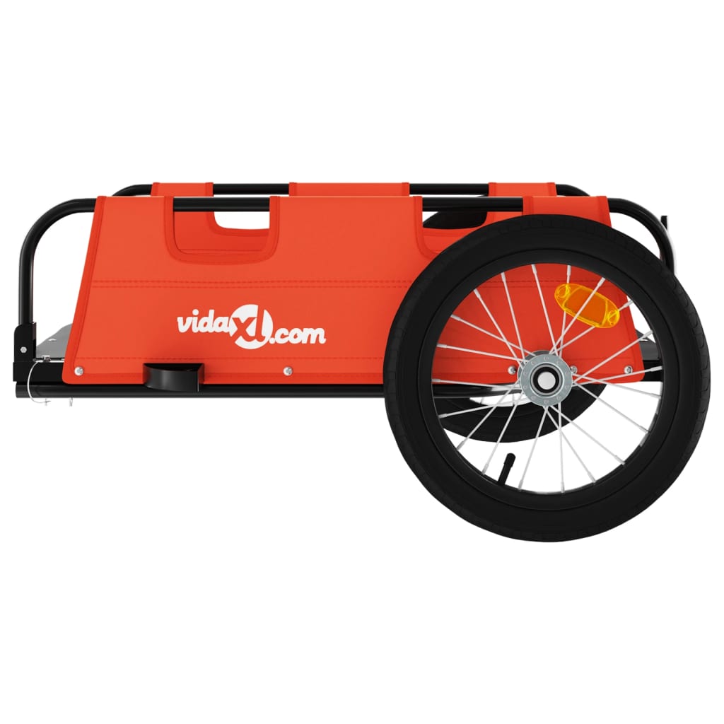 Bike Trailer Orange Oxford Fabric and Iron