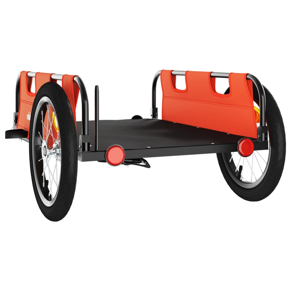 Bike Trailer Orange Oxford Fabric and Iron