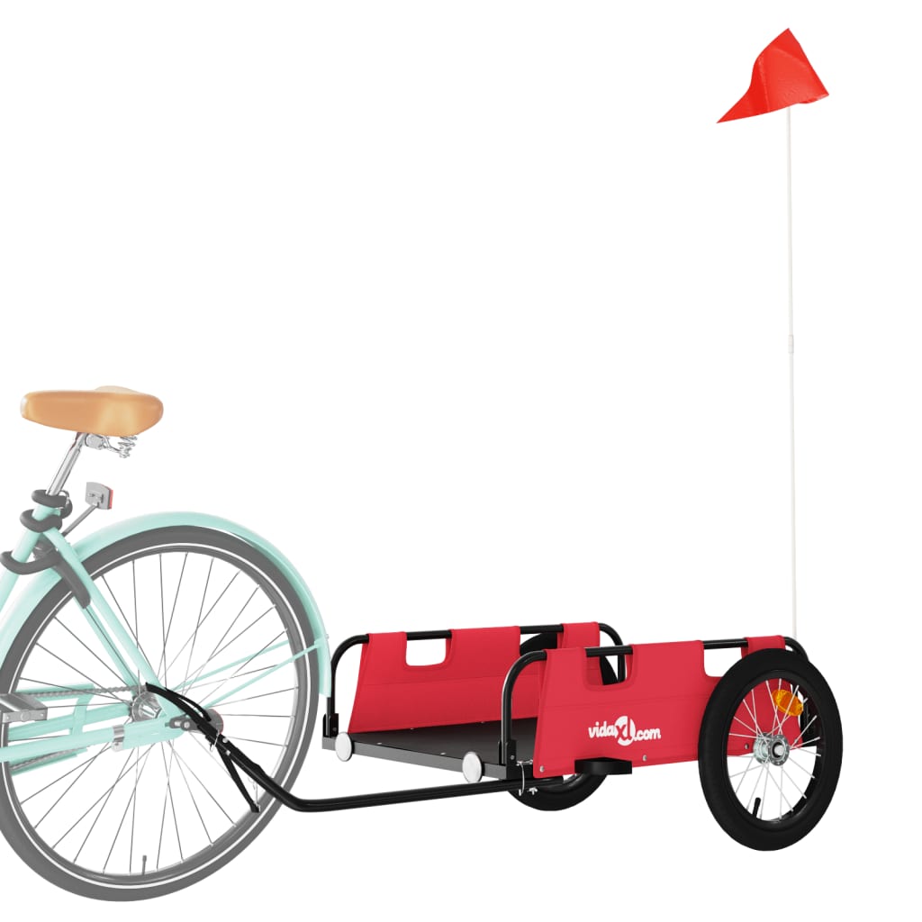 Bike Trailer Red Oxford Fabric and Iron