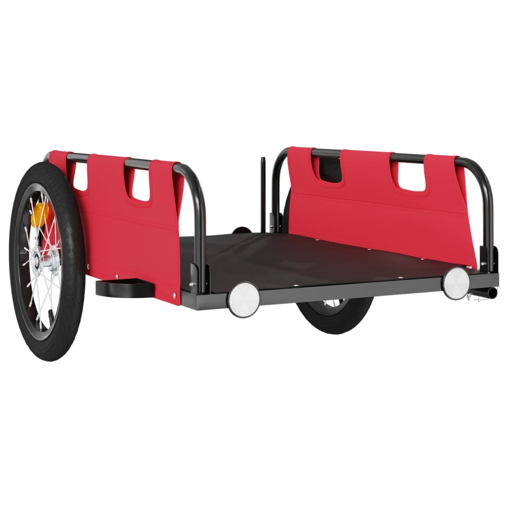 Bike Trailer Red Oxford Fabric and Iron