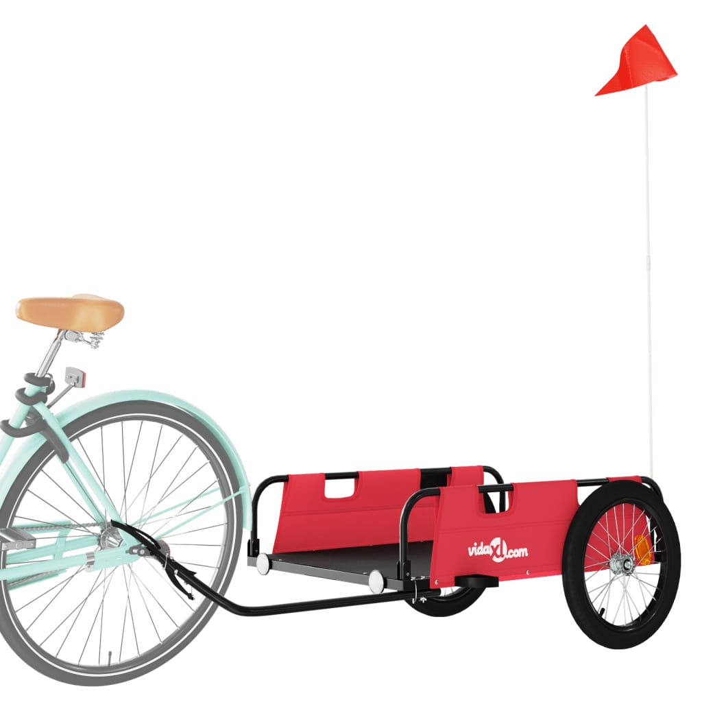 Bike Trailer Red Oxford Fabric and Iron