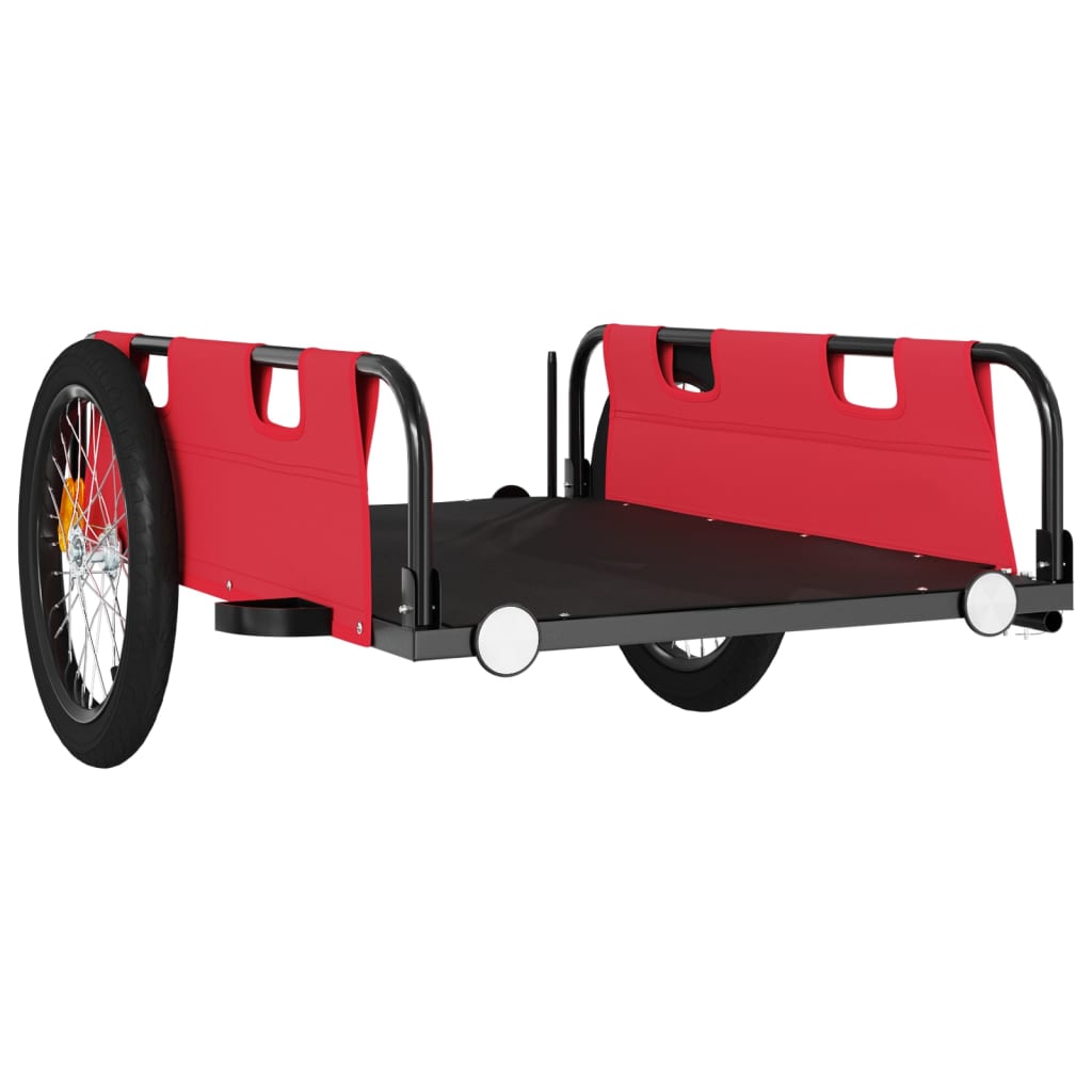 Bike Trailer Red Oxford Fabric and Iron