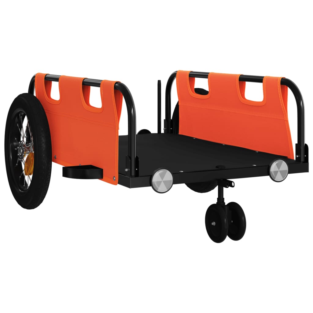 Bike Trailer Orange Oxford Fabric and Iron