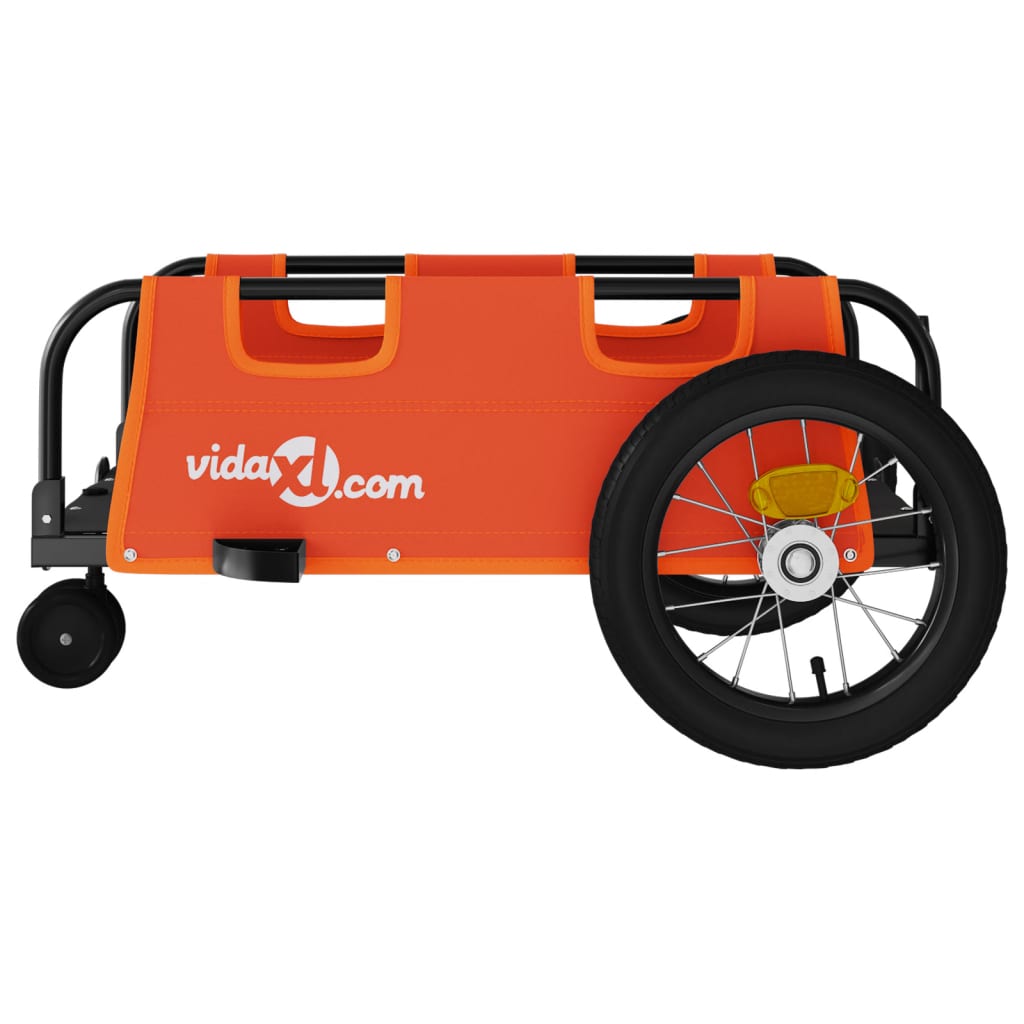 Bike Trailer Orange Oxford Fabric and Iron