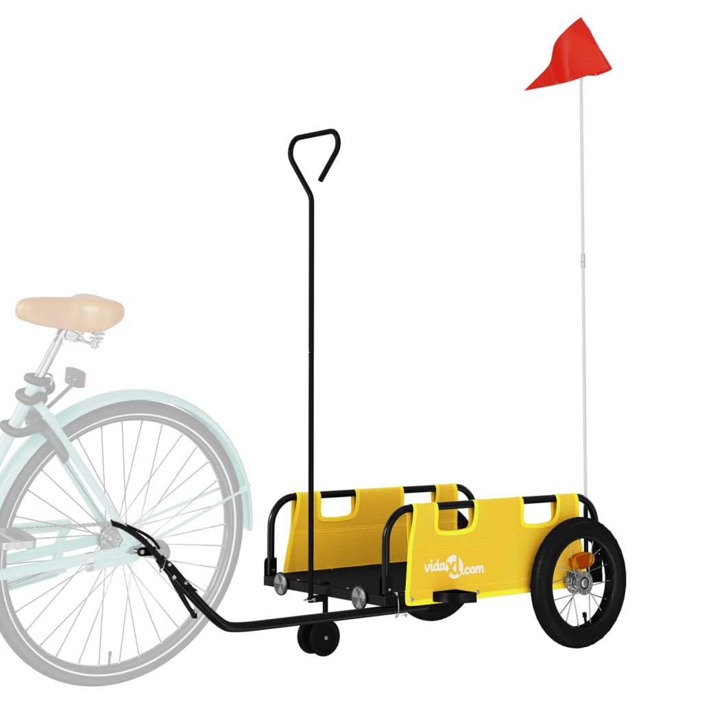 Bike Trailer Yellow Oxford Fabric and Iron
