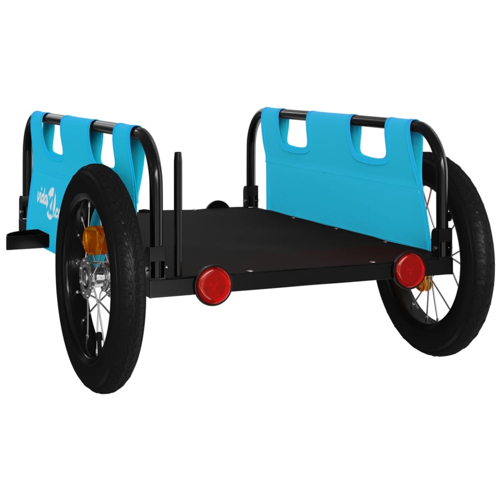 Bike Trailer Blue Oxford Fabric and Iron