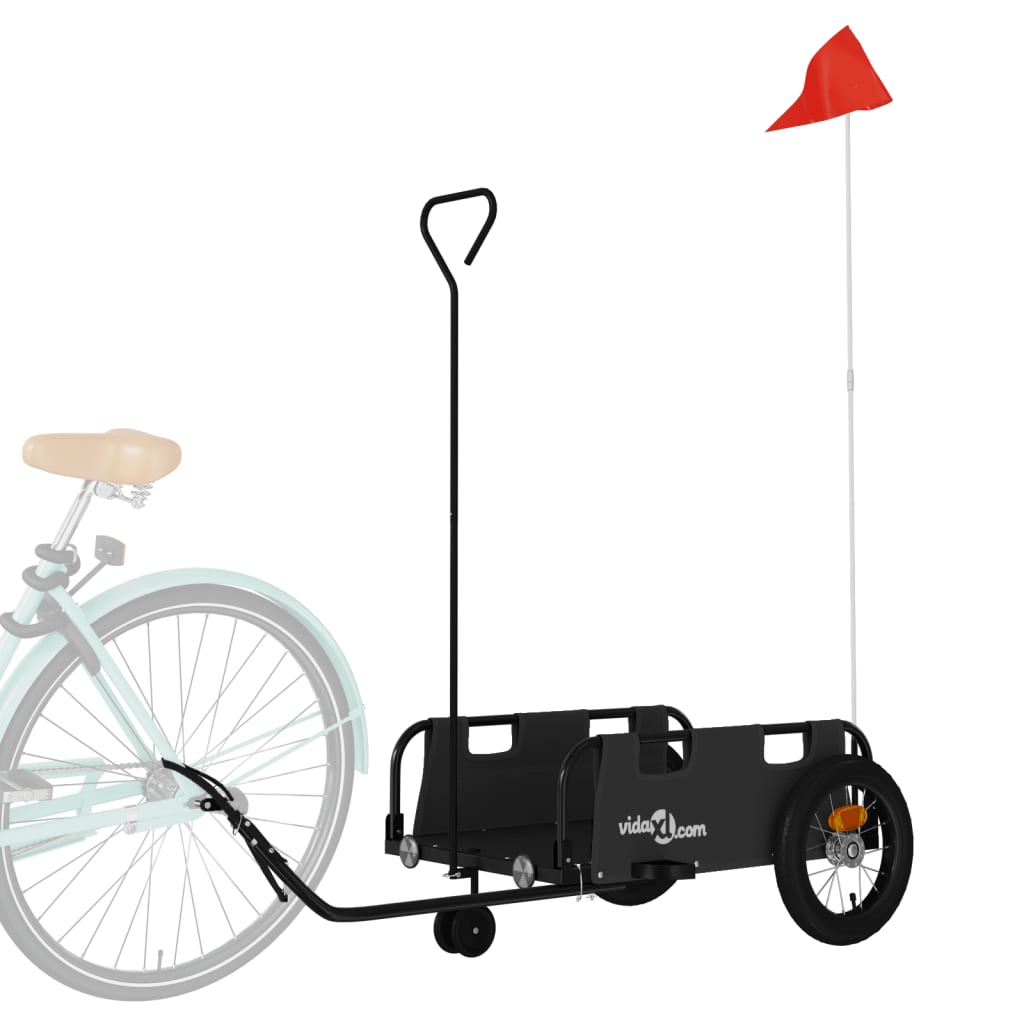 Bike Trailer Black Oxford Fabric and Iron