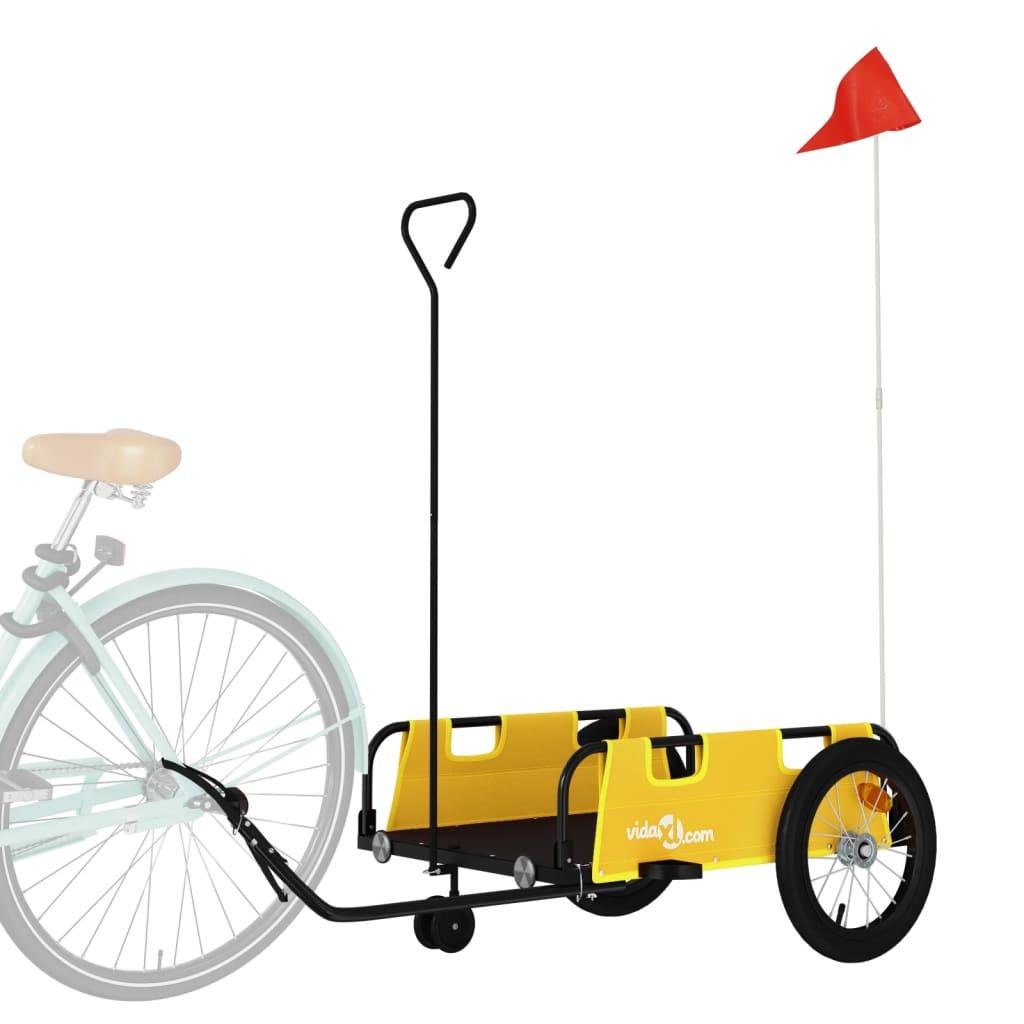 Bike Trailer Yellow Oxford Fabric and Iron