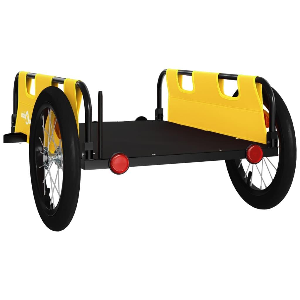 Bike Trailer Yellow Oxford Fabric and Iron