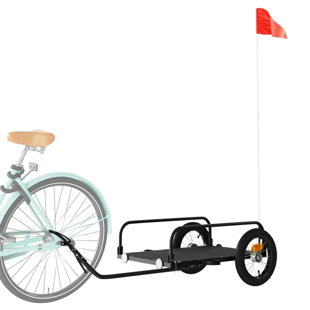 Bike Trailer Black 122x53x31 cm Iron