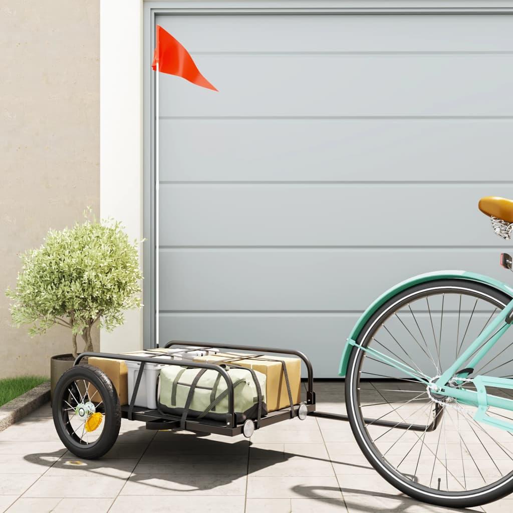 Bike Trailer Black 122x53x31 cm Iron