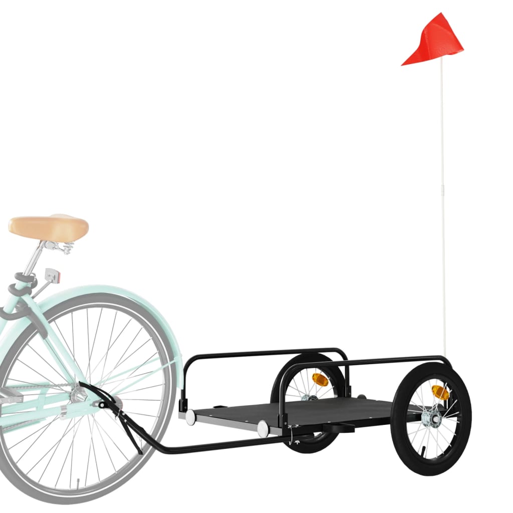 Bike Trailer Black 126x63x34 cm Iron