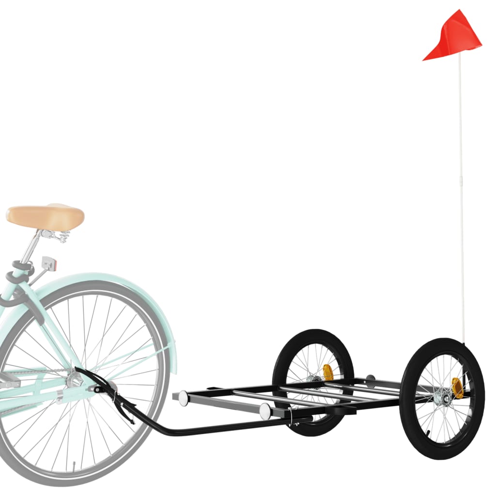 Bike Trailer Black 135x68x37 cm Iron