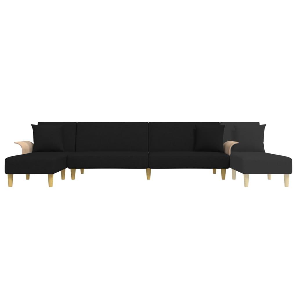 L-shaped Sofa Bed Black 279x140x70 cm Fabric