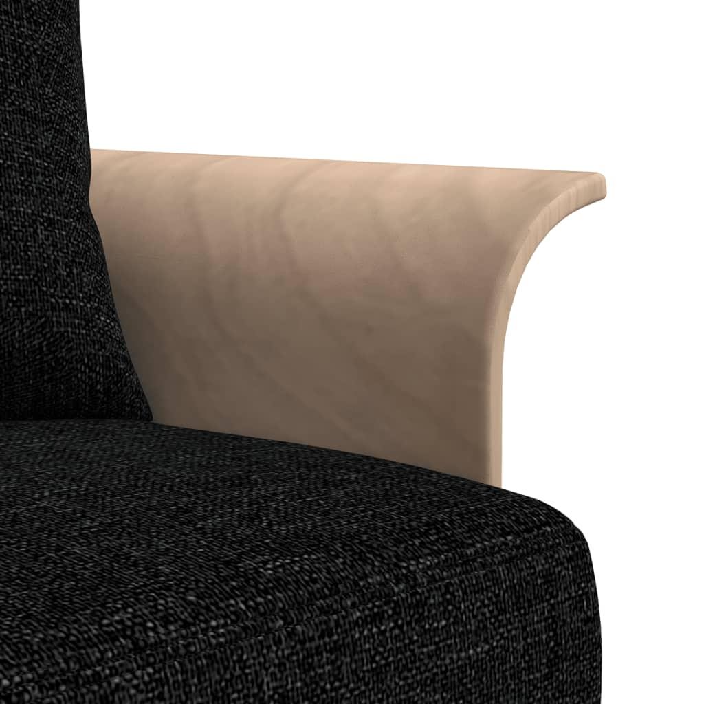 L-shaped Sofa Bed Black 279x140x70 cm Fabric