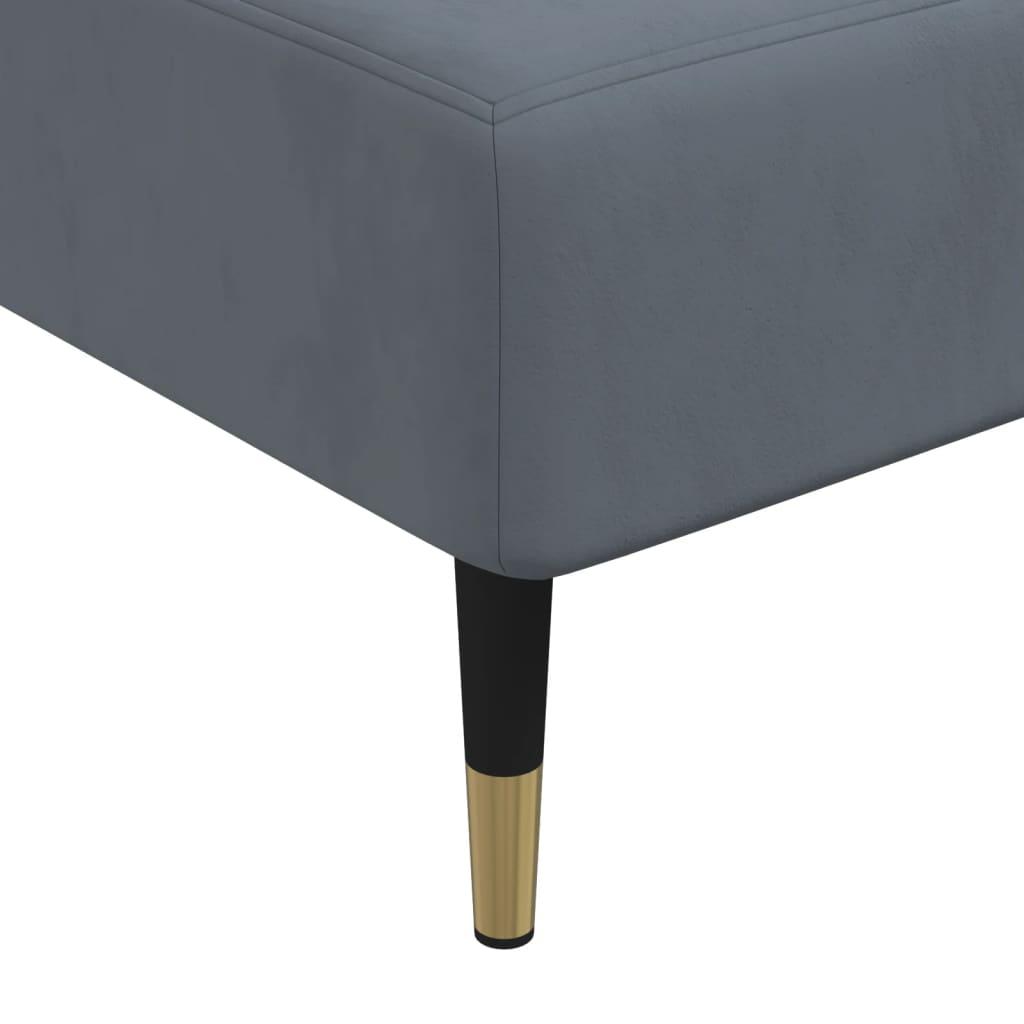 L-shaped Sofa Bed Dark Grey 279x140x70 cm Velvet