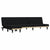 L-shaped Sofa Bed Black 255x140x70 cm Fabric