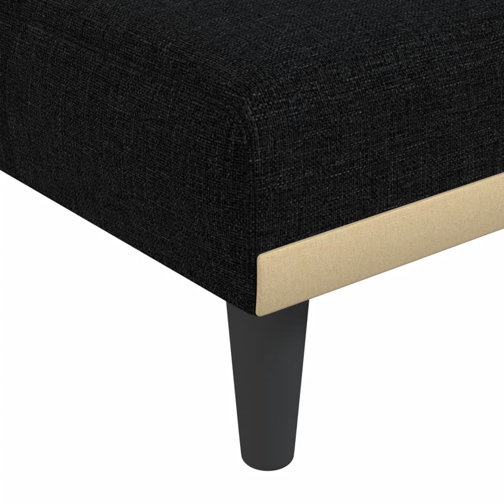 L-shaped Sofa Bed Black 255x140x70 cm Fabric