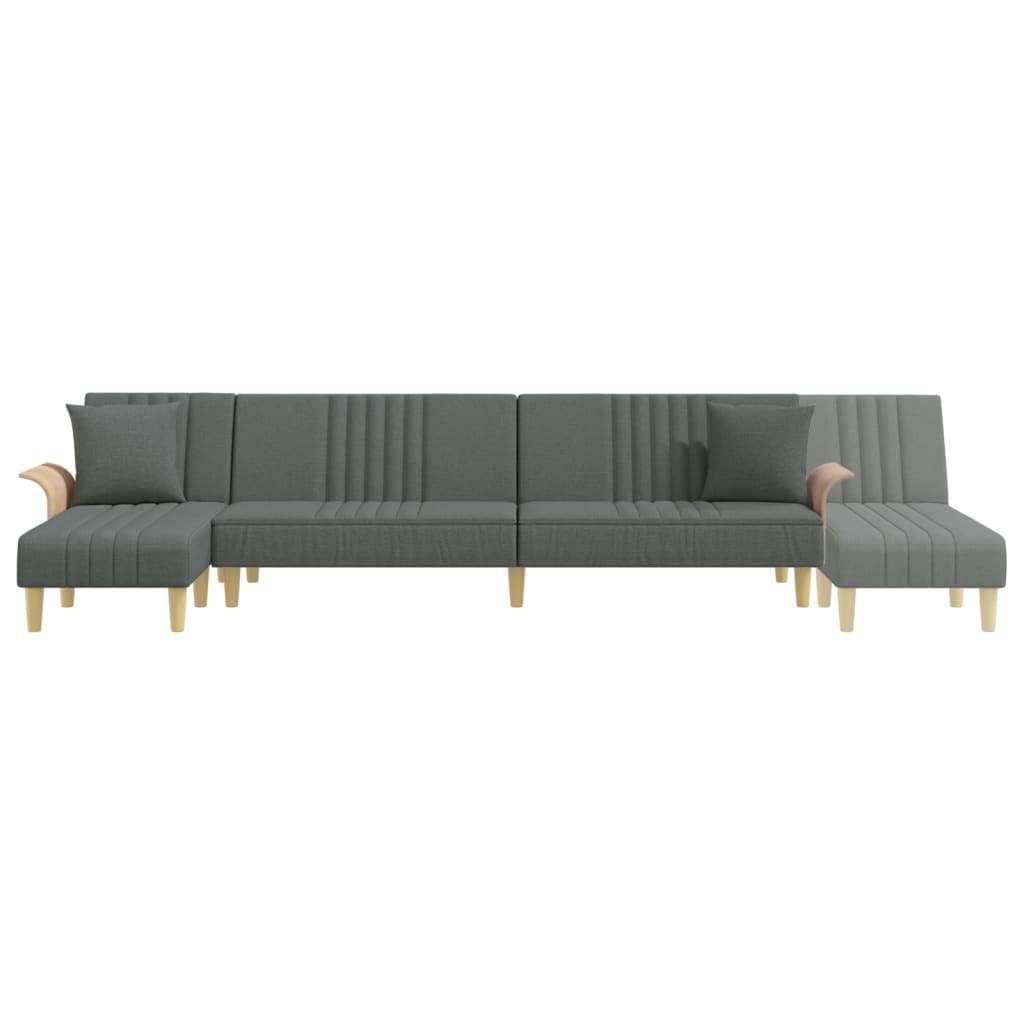 L-shaped Sofa Bed Dark Grey 279x140x70 cm Fabric