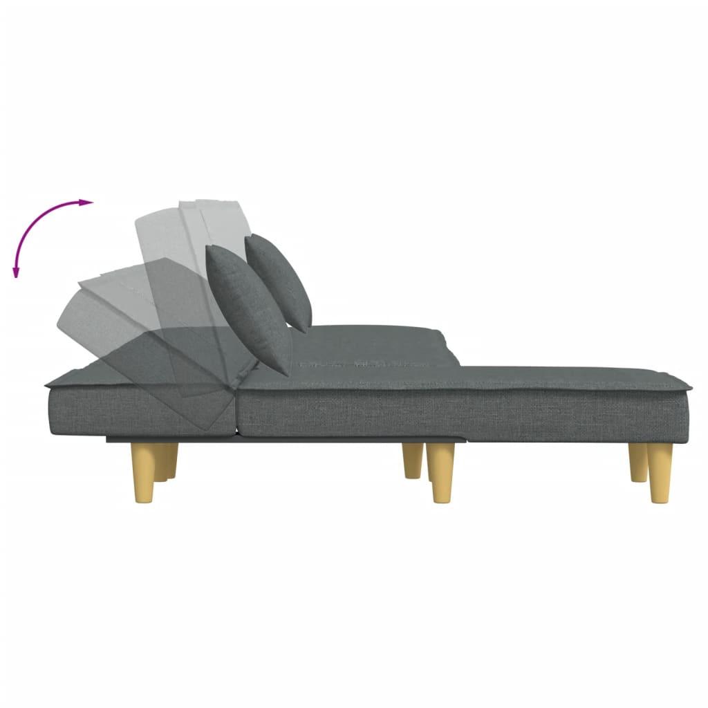L-shaped Sofa Bed Dark Grey 255x140x70 cm Fabric
