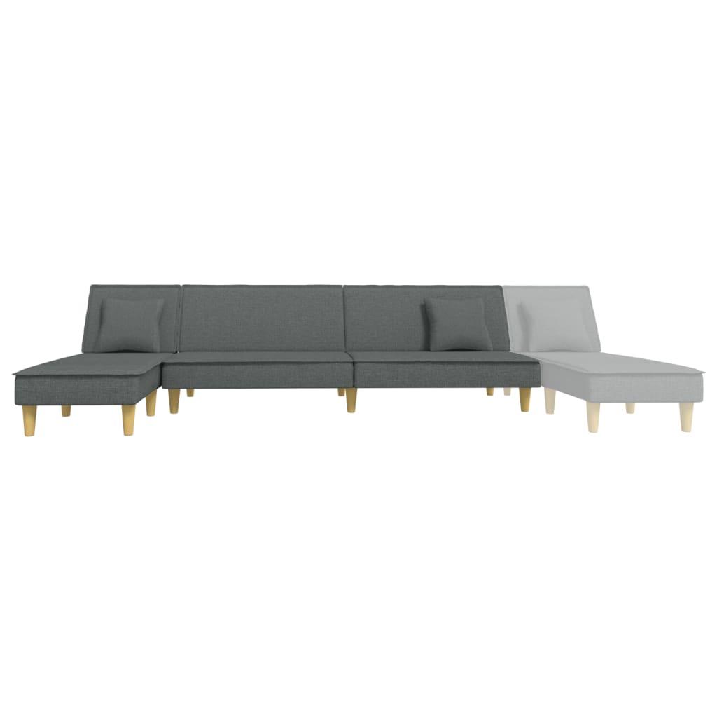 L-shaped Sofa Bed Dark Grey 255x140x70 cm Fabric