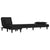 L-shaped Sofa Bed Black 255x140x70 cm Velvet