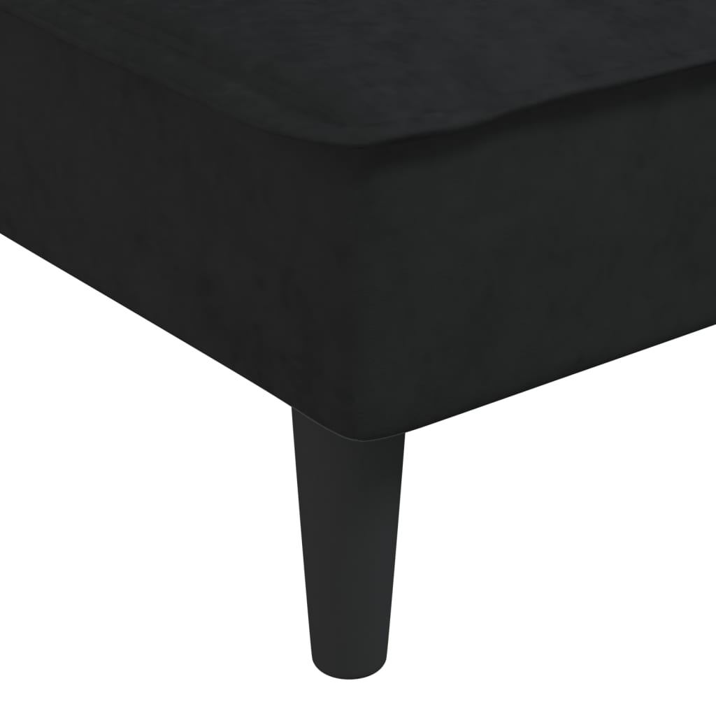 L-shaped Sofa Bed Black 255x140x70 cm Velvet