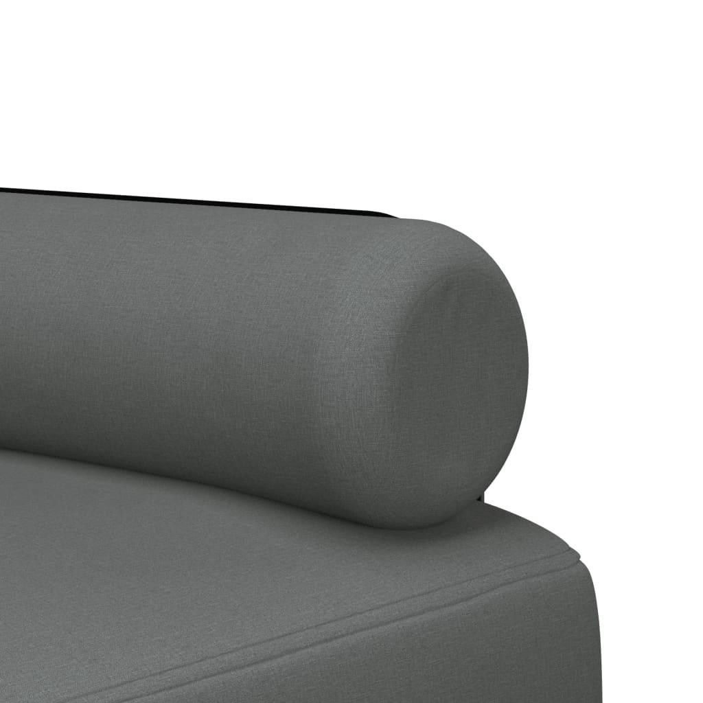 L-shaped Sofa Bed Dark Grey 260x140x70 cm Fabric