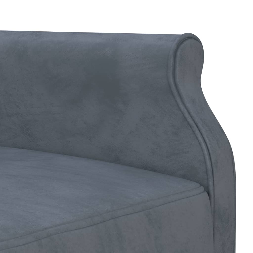 L-shaped Sofa Bed Dark Grey 271x140x70 cm Velvet