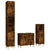 3 Piece Bathroom Cabinet Set Smoked Oak Engineered Wood