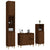 3 Piece Bathroom Cabinet Set Brown Oak Engineered Wood