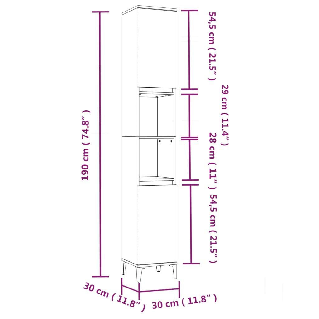 4 Piece Bathroom Furniture Set White Engineered Wood