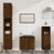 3 Piece Bathroom Furniture Set Brown Oak Engineered Wood