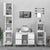 3 Piece Bathroom Furniture Set White Engineered Wood