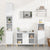 3 Piece Bathroom Furniture Set White Engineered Wood