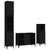 3 Piece Bathroom Furniture Set Black Engineered Wood