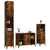 3 Piece Bathroom Furniture Set Smoked Oak Engineered Wood