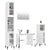 4 Piece Bathroom Furniture Set White Engineered Wood