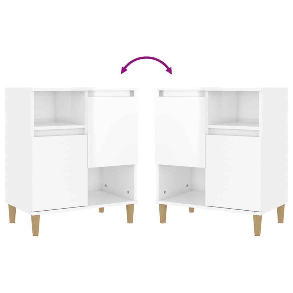 Sideboards 2 pcs High Gloss White 60x35x70 cm Engineered Wood