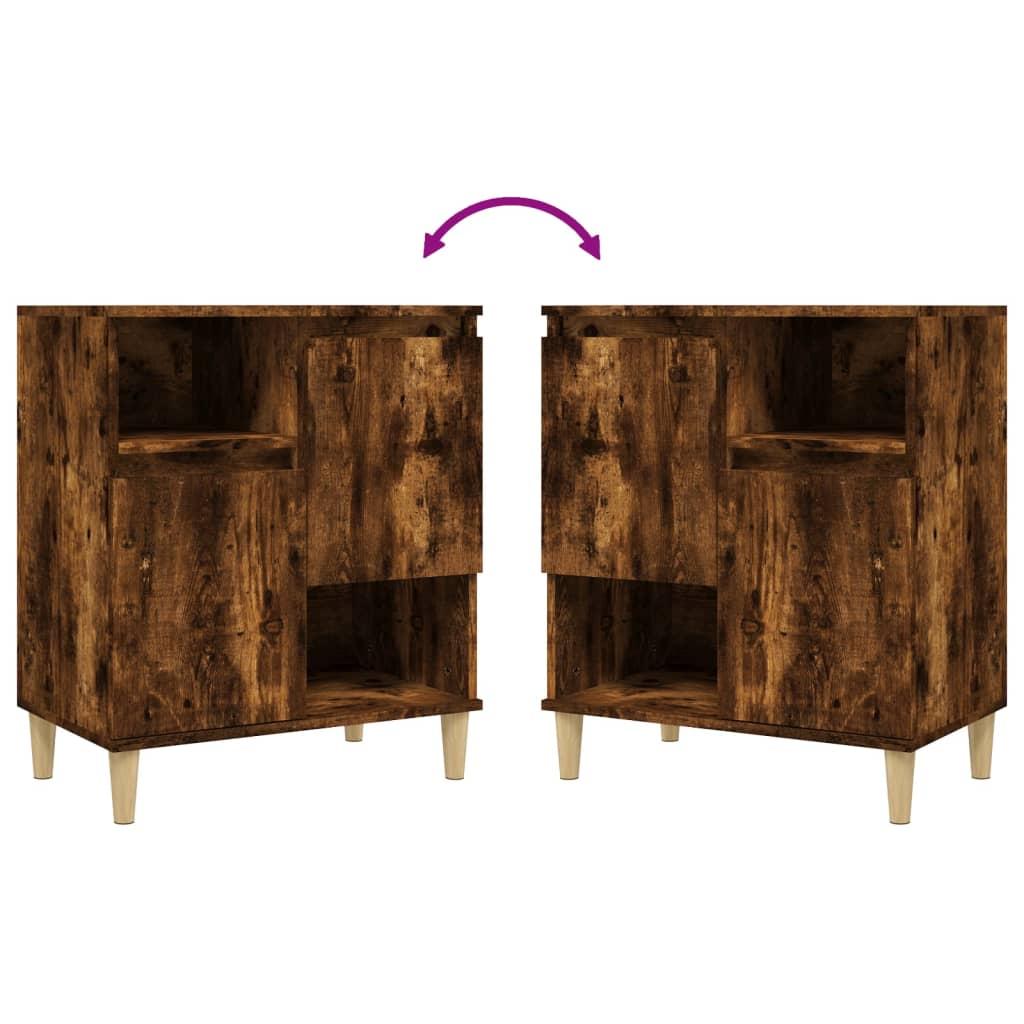 Sideboards 2 pcs Smoked Oak 60x35x70 cm Engineered Wood
