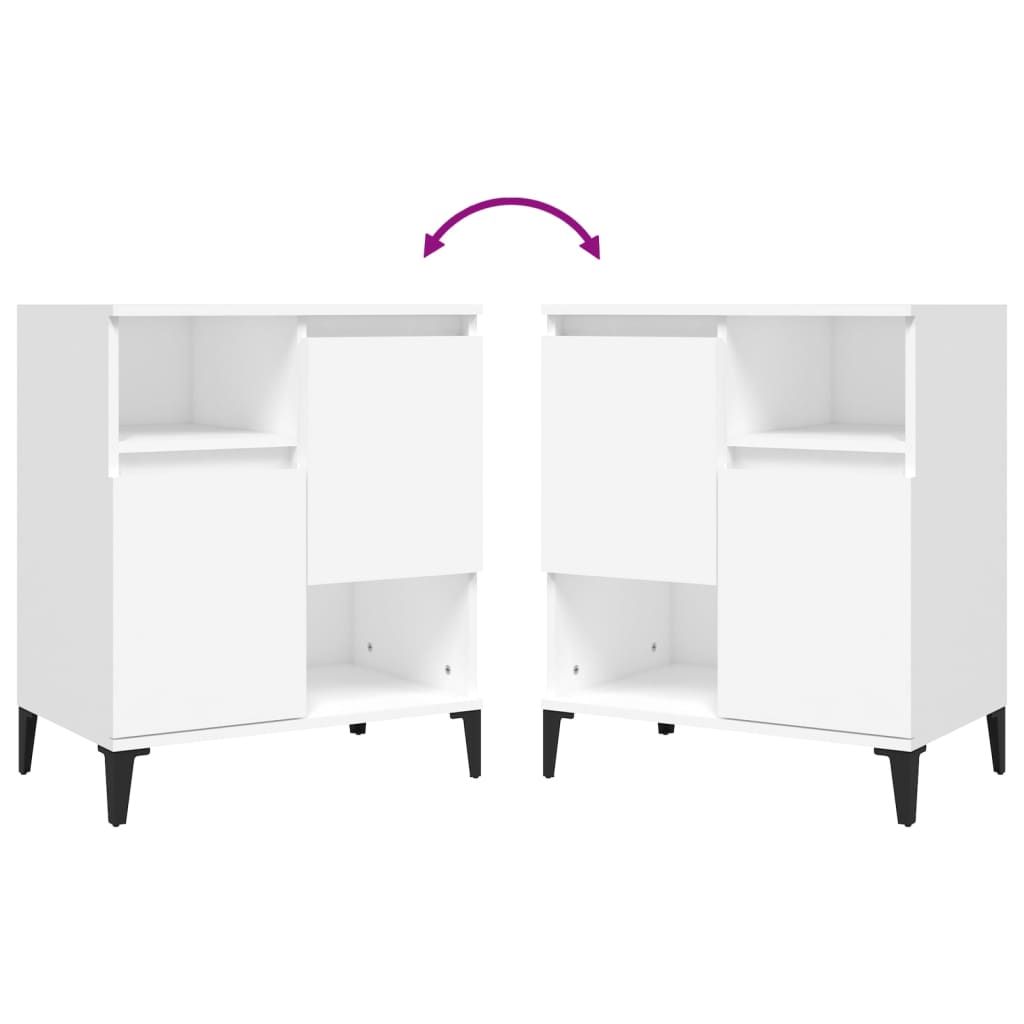 Sideboards 2 pcs White 60x35x70 cm Engineered Wood
