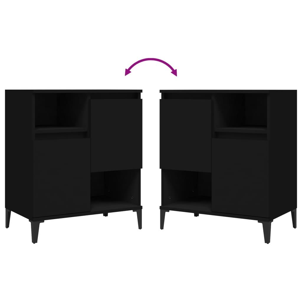 Sideboards 2 pcs Black 60x35x70 cm Engineered Wood