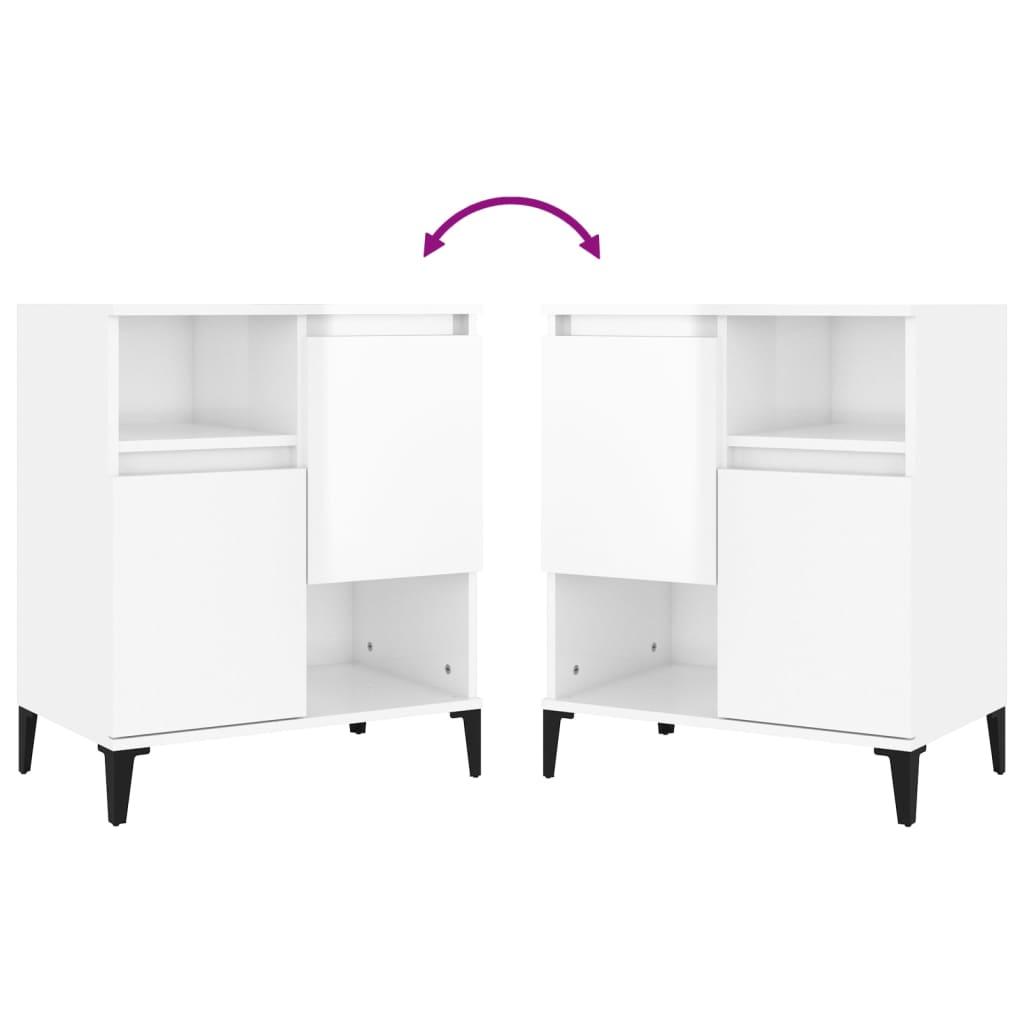 Sideboards 2 pcs High Gloss White 60x35x70 cm Engineered Wood