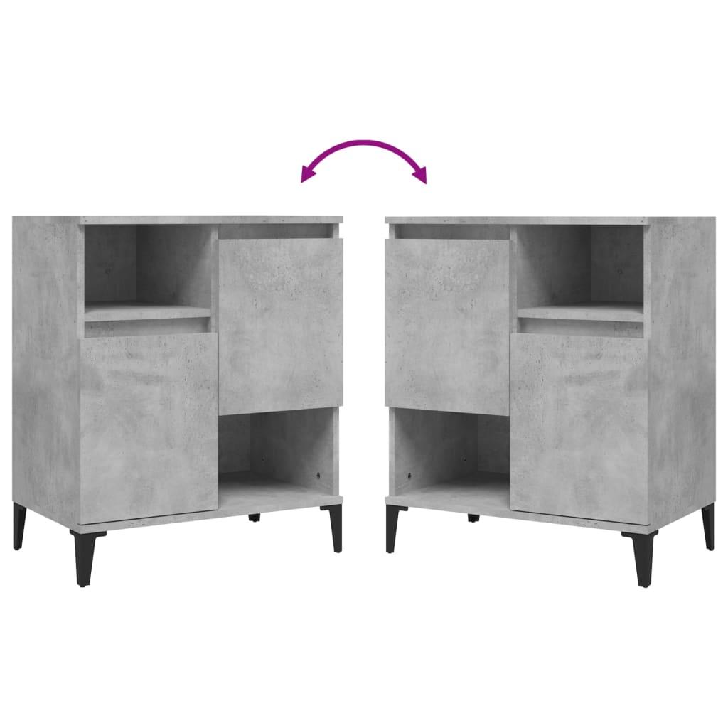 Sideboards 2 pcs Concrete Grey 60x35x70 cm Engineered Wood