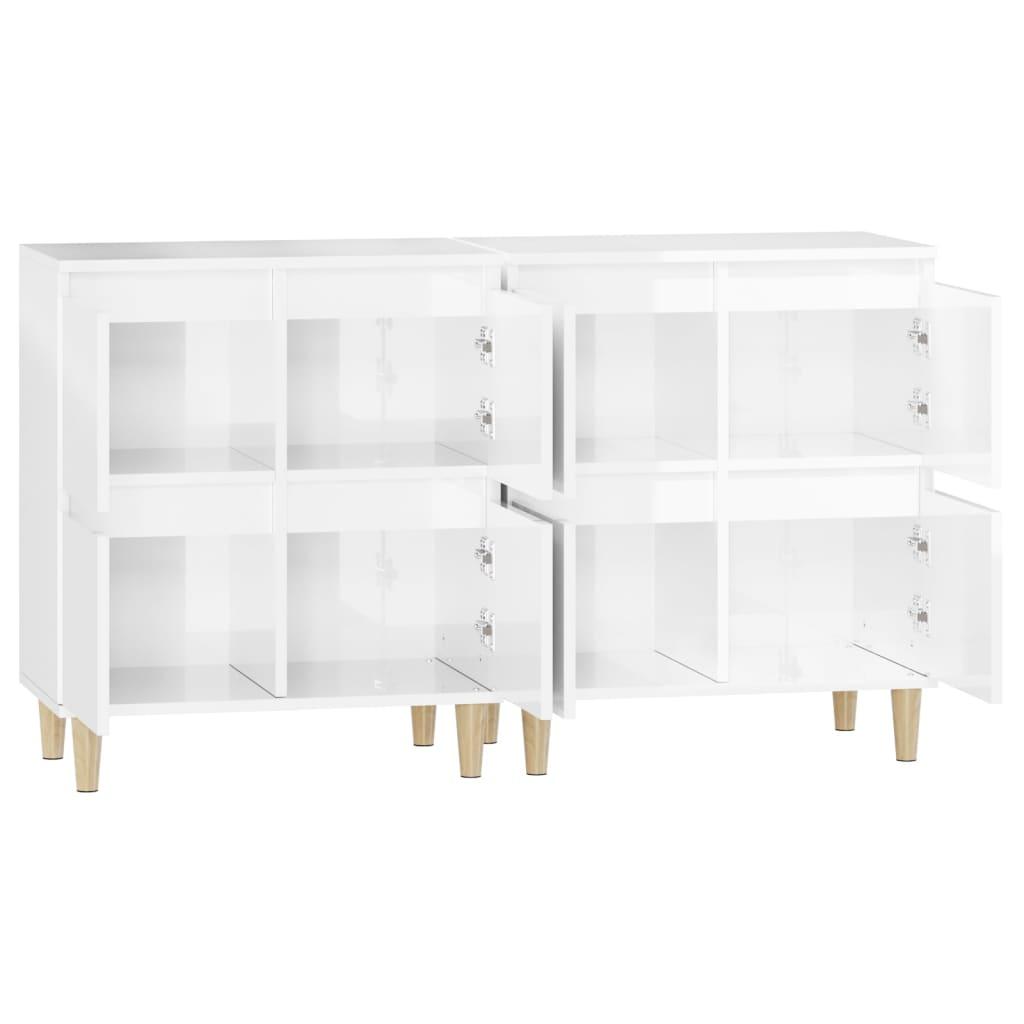 Sideboards 2 pcs High Gloss White 60x35x70 cm Engineered Wood