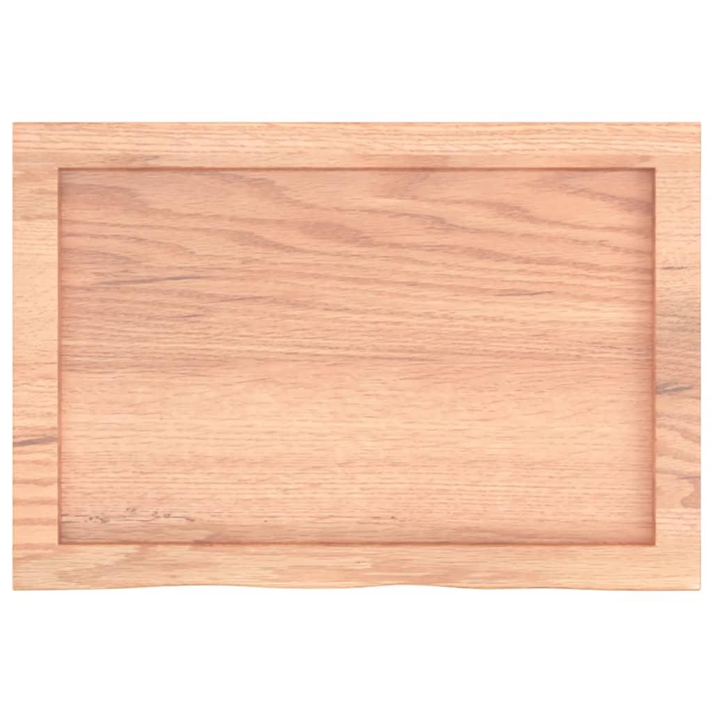 Bathroom Countertop Light Brown 60x40x4 cm Treated Solid Wood