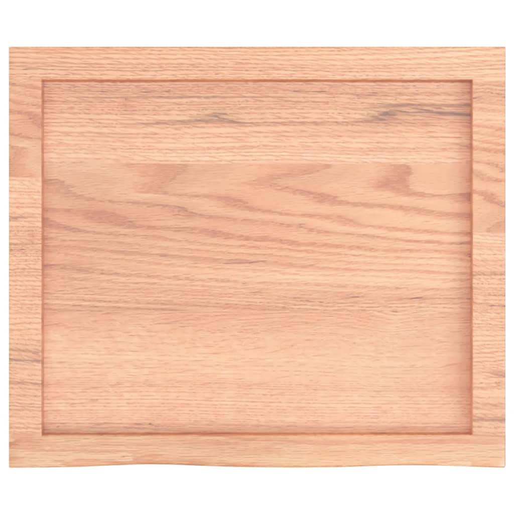 Bathroom Countertop Light Brown 60x50x4 cm Treated Solid Wood