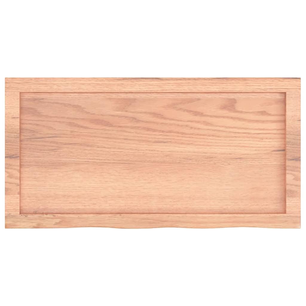 Bathroom Countertop Light Brown 80x40x4 cm Treated Solid Wood