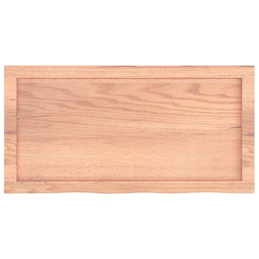 Bathroom Countertop Light Brown 80x40x6 cm Treated Solid Wood